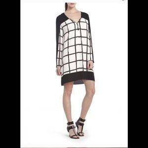 BCBG Maxazria Giada Shift Dress Black/White NWT XS